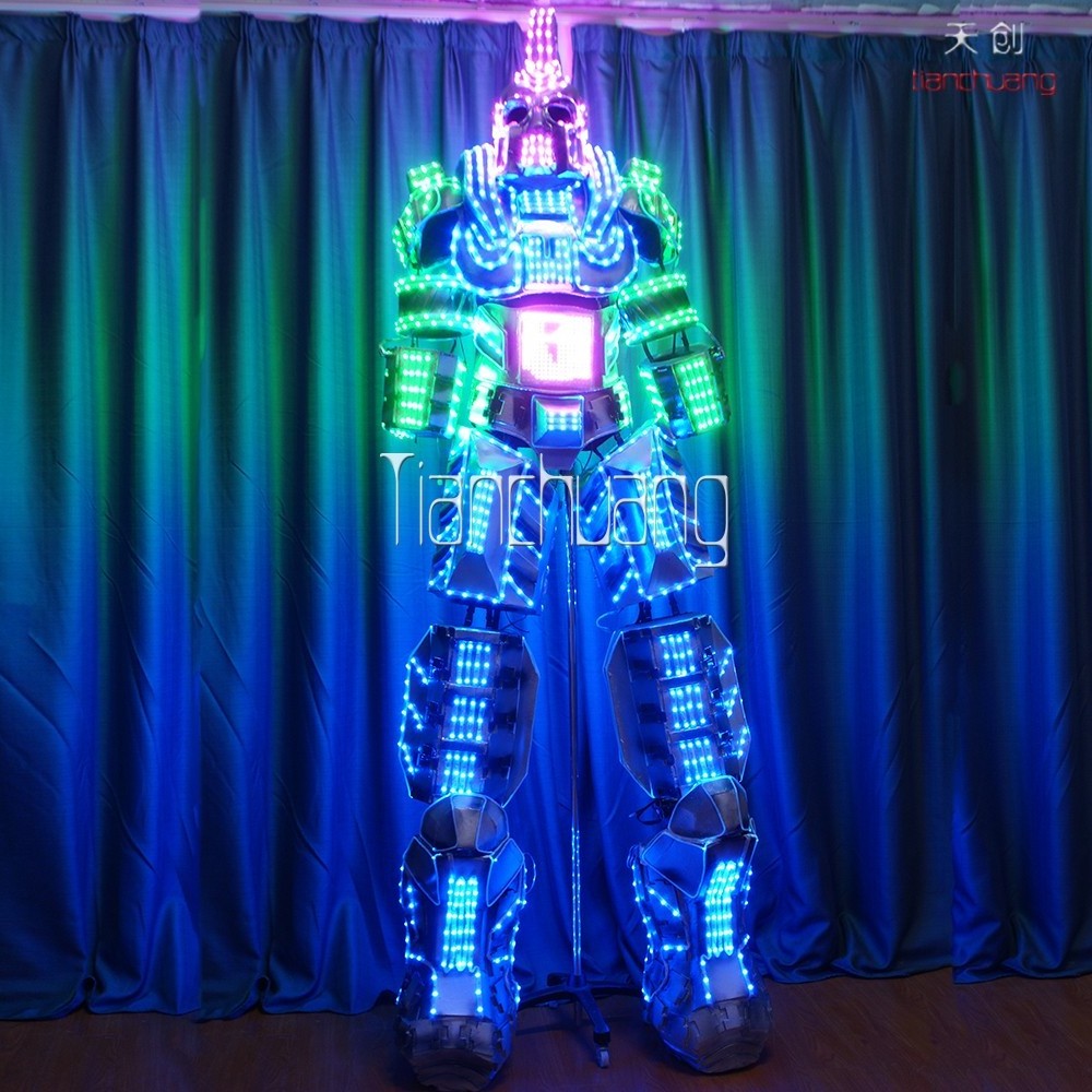 Giant 3D Robot LED Big Robotic Costume 1 Piece Adults Performance Fiber Optic or LED Led Ballet Tutu Skirt Stage & Dancerwear