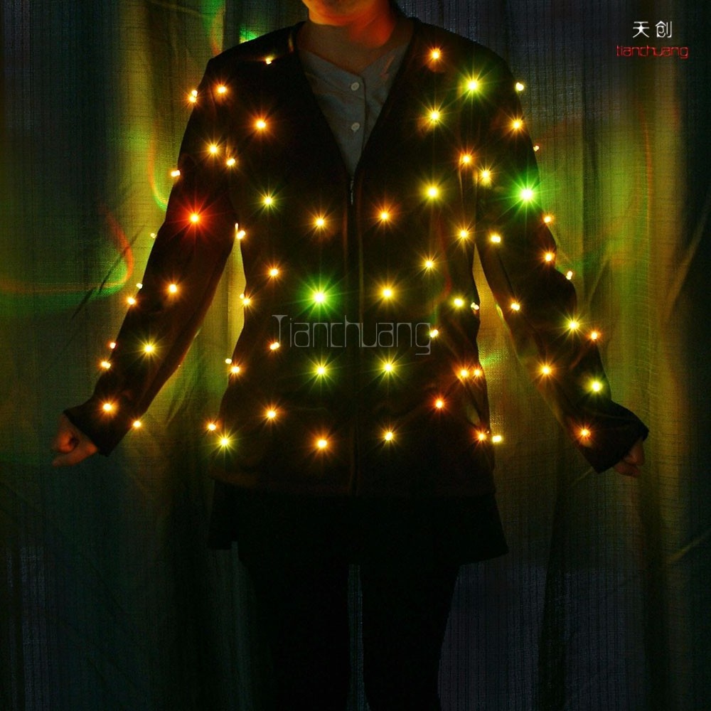 Full Color LED Performance Jacket future led jacket performance wear glow in dark dresses costumes