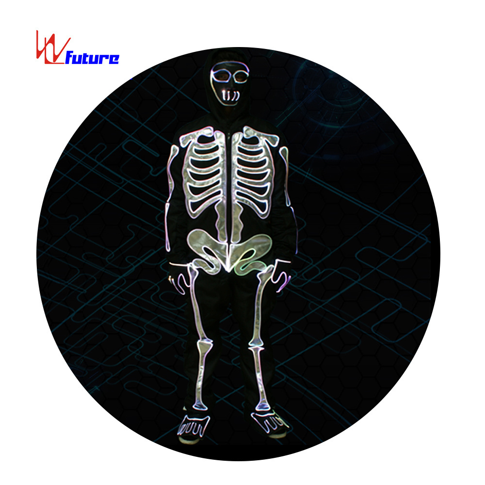 Skeleton dance costume, dmx lights led dance costumes