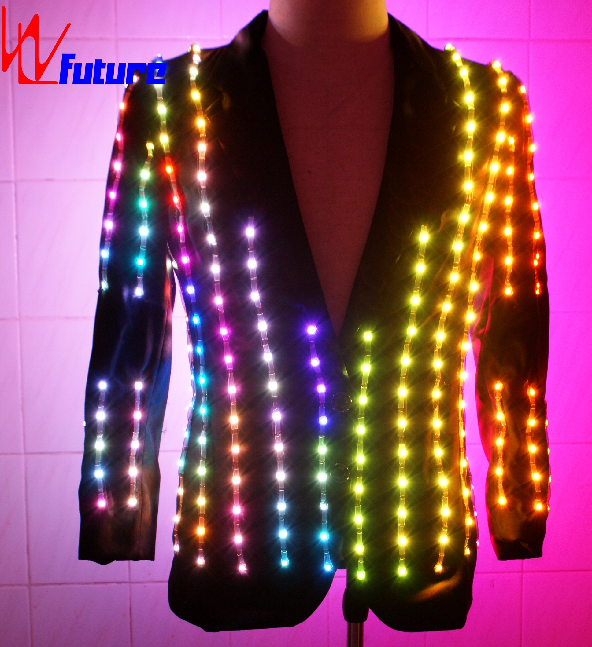 Fashion Men Light Up LED Light DJ Laser Jackets with Glove