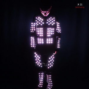 Wireless DMX512 LED Dance Costume, RF Remote Control LED Light Jacket, Programmable LED Jumpsuit