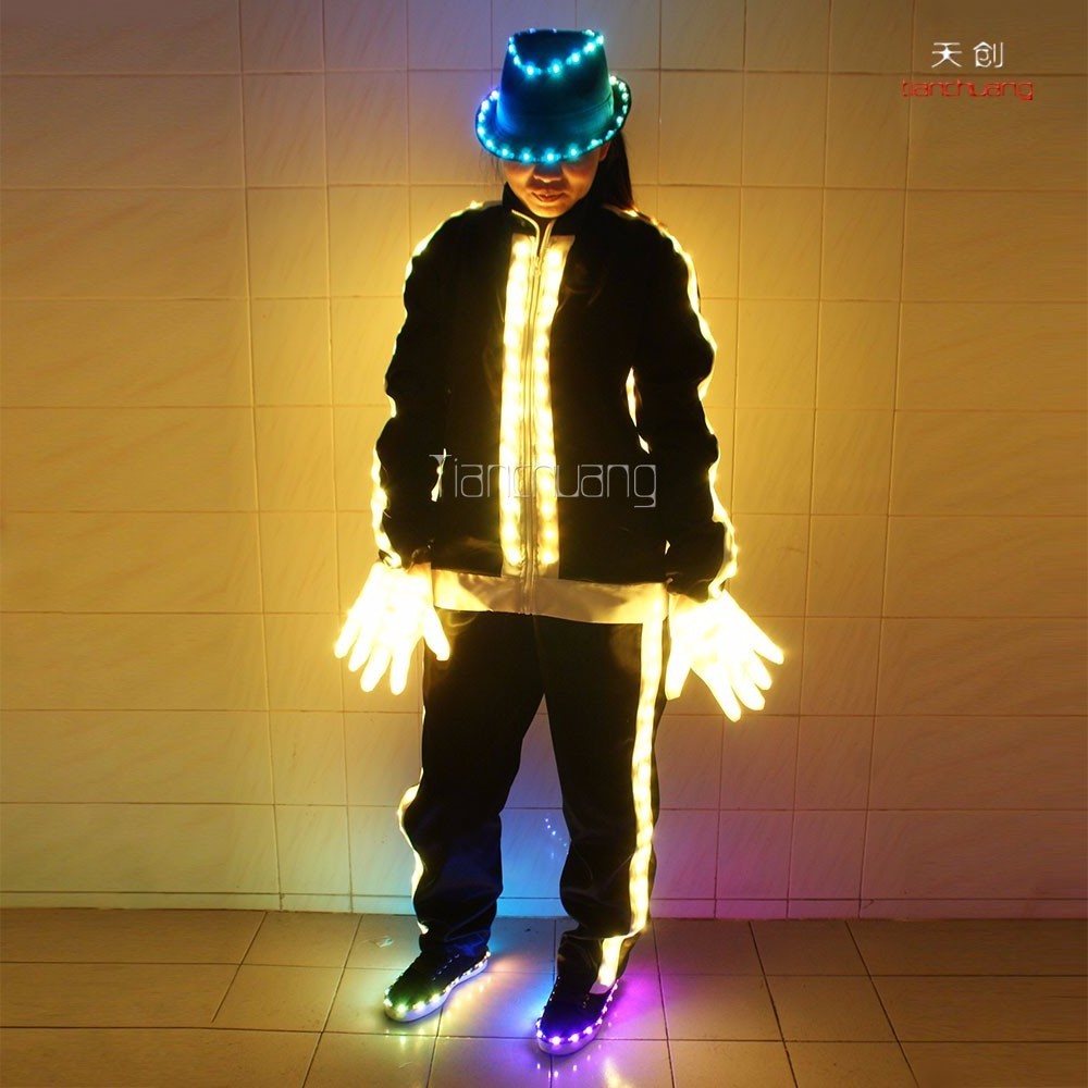 FUTURE CREATION Costume LEAD Robot MJ Glow Dance Suit Lead Space Exploration Costume Rave Costume Unisex Sets Customized Size