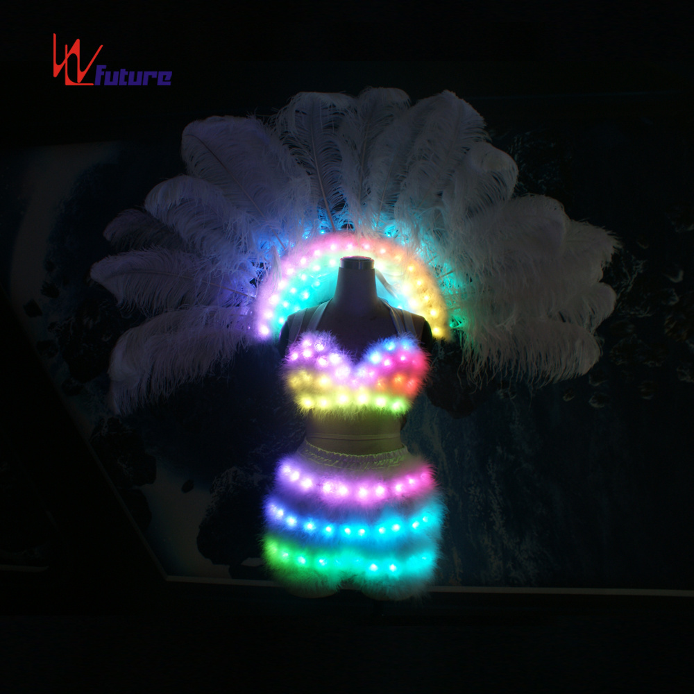 LED Samba Dance Costume Luminous Carnival/t-stage Show Sexy Costumes Carnival Costumes with Feather Women Angel Plus Size