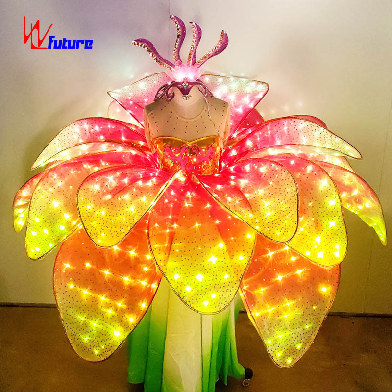 Dance Stage Show Girls Dresses Parade Festival Event Entertainment Costumes Wl-334amazing LED Flower 1 Piece for Girls Adults