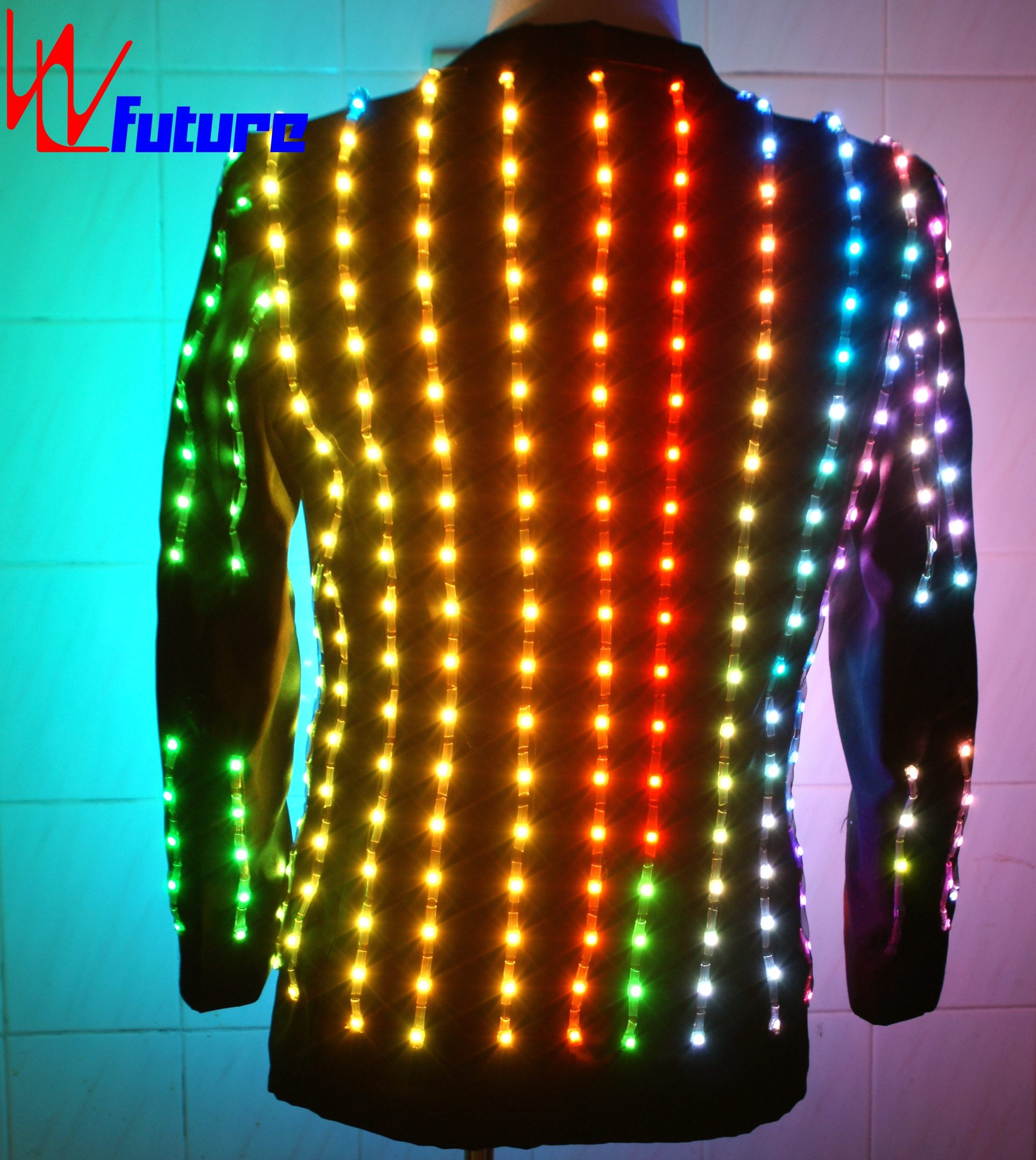 WL-019 Fashion Men Light Up LED Light DJ Laser Jackets with Glove