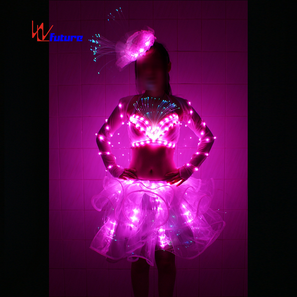 High quality LED Luminous Exotic Dancewear Lights Show Costume Lingerie Sexy Stripper Clothing