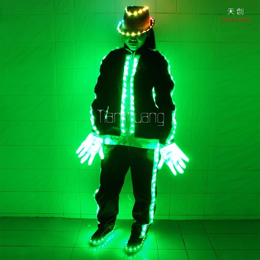 FUTURE CREATION Costume LEAD Robot MJ Glow Dance Suit Lead Space Exploration Costume Rave Costume Unisex Sets Customized Size