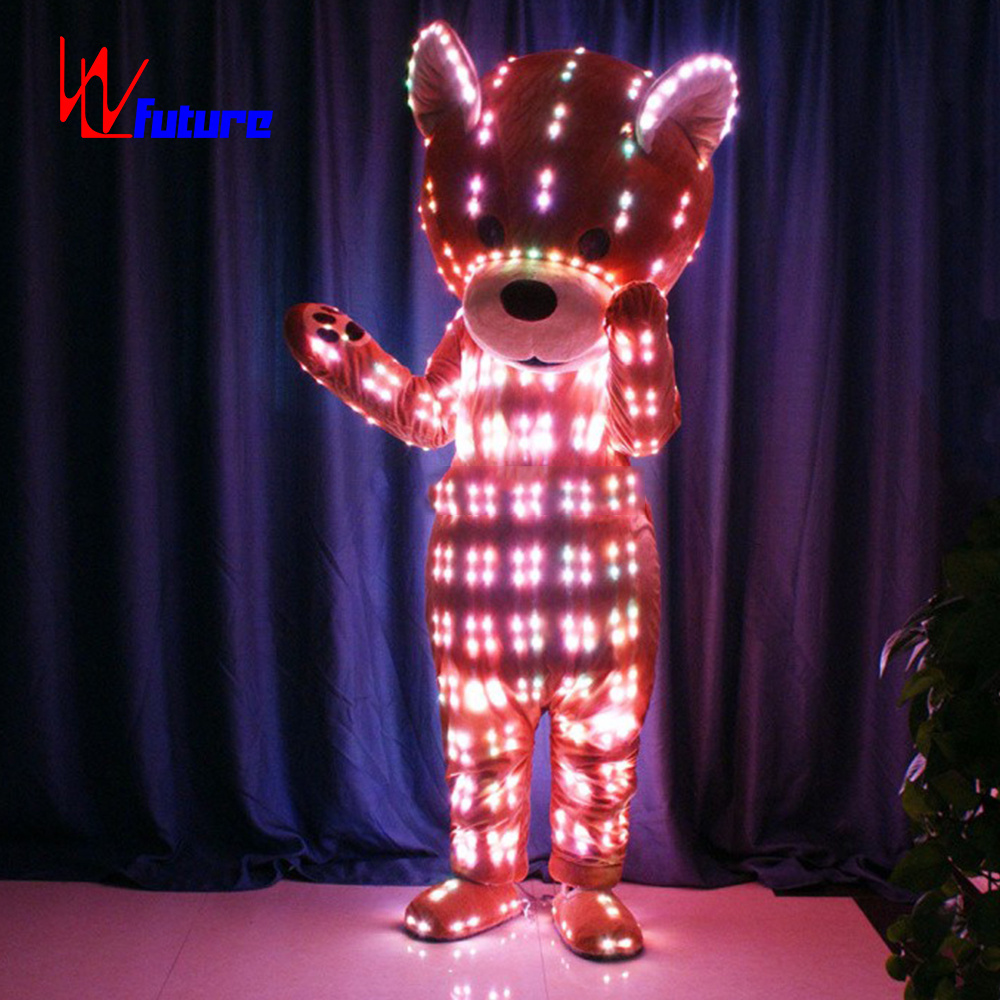 WL-0228 LED Light Christmas Cosplay Mascot Costume for Street Park Show Inflatable Teddy Bear Performawomenear Halloween Unisex