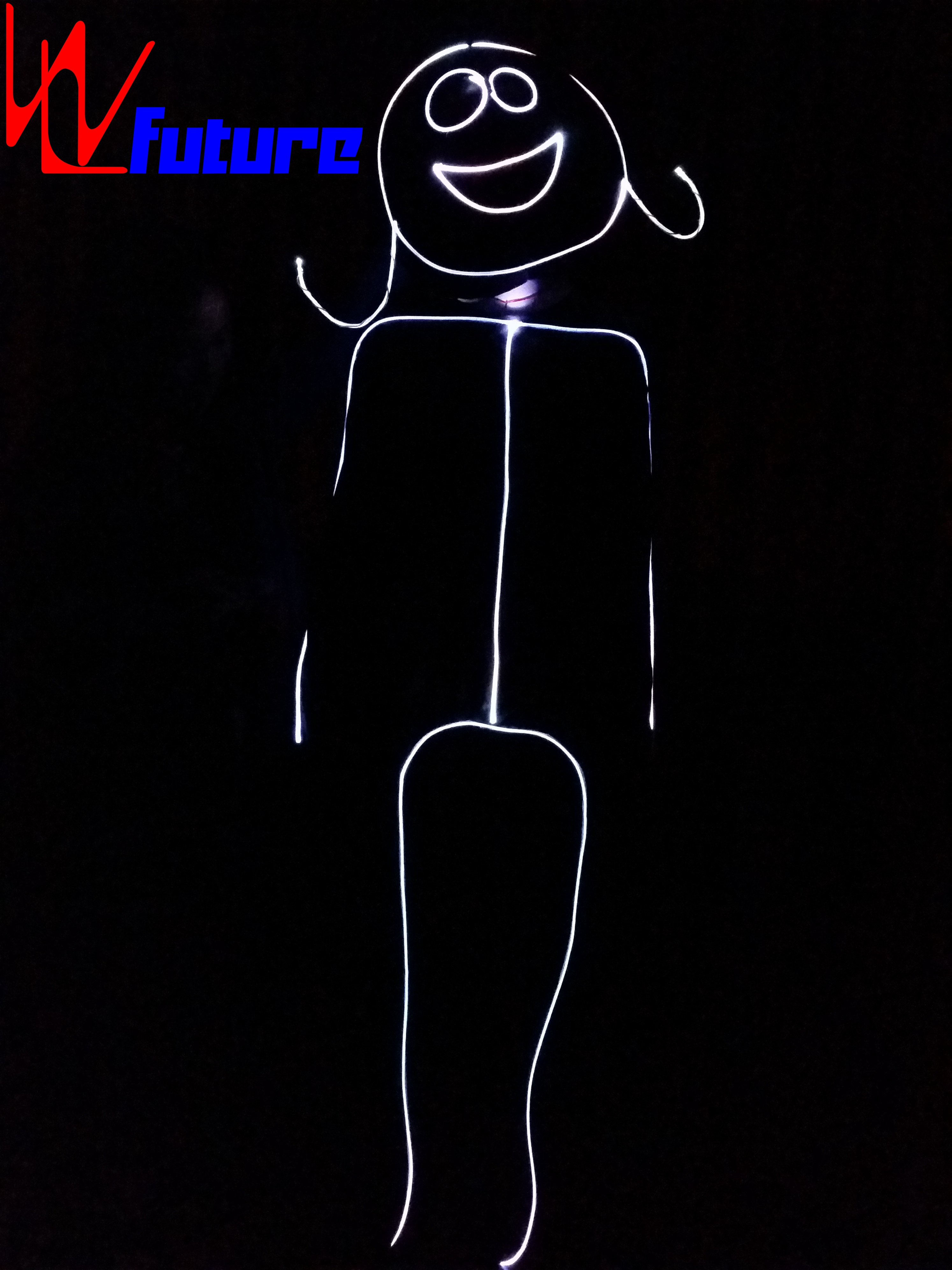 Fiber Optic Light Tron Dance Suits Stick Figure Costume Glow in The Dark Dresses Color Stickman Costume Halloween Mens Clothes