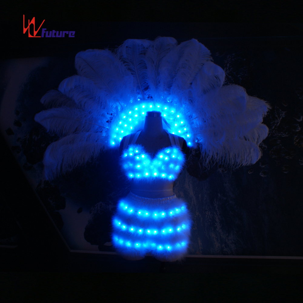 LED Samba Dance Costume Luminous Carnival/t-stage Show Sexy Costumes Carnival Costumes with Feather Women Angel Plus Size