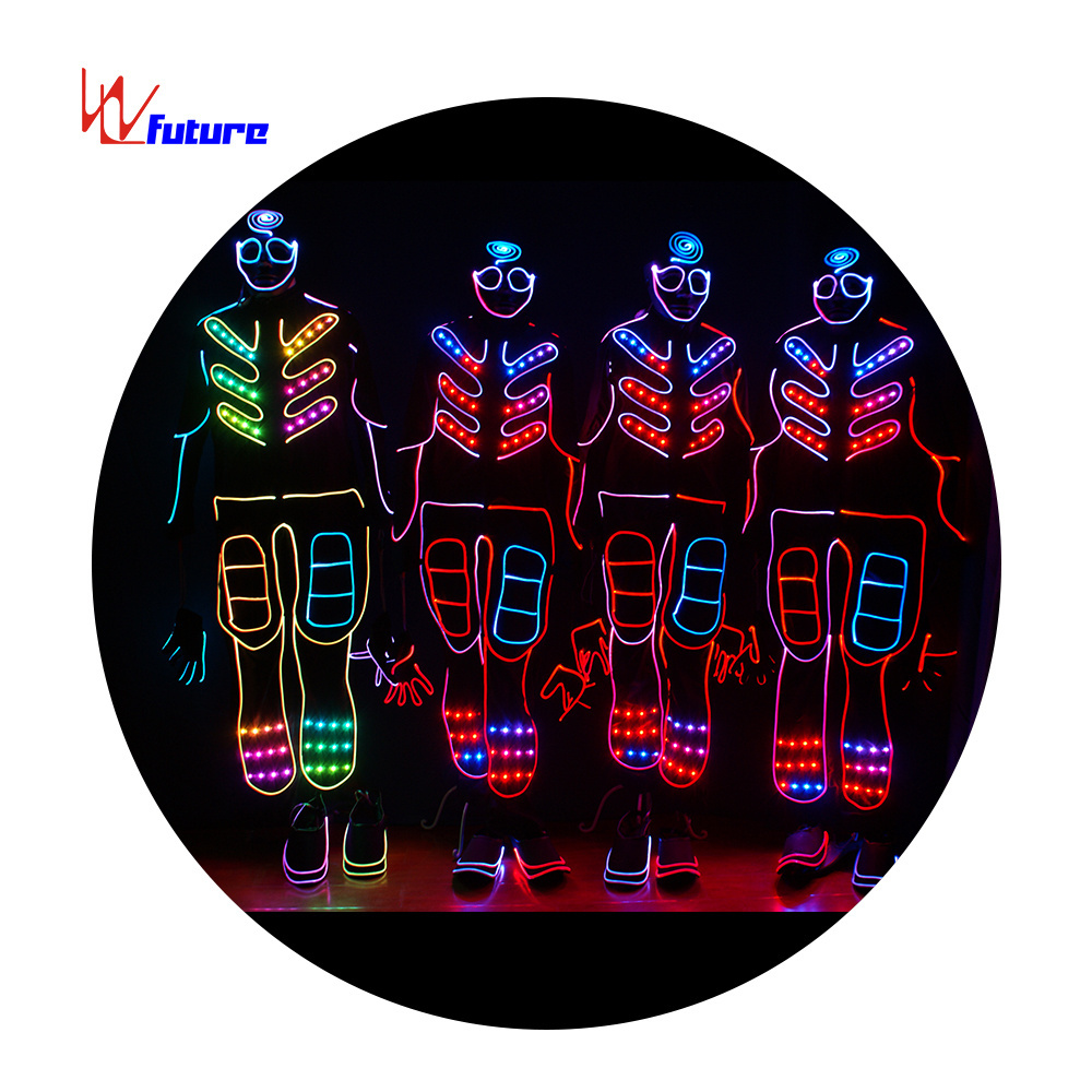 Superman 433 wireless control LED Light Up Tron Dance Costume,team led light tron dance costume