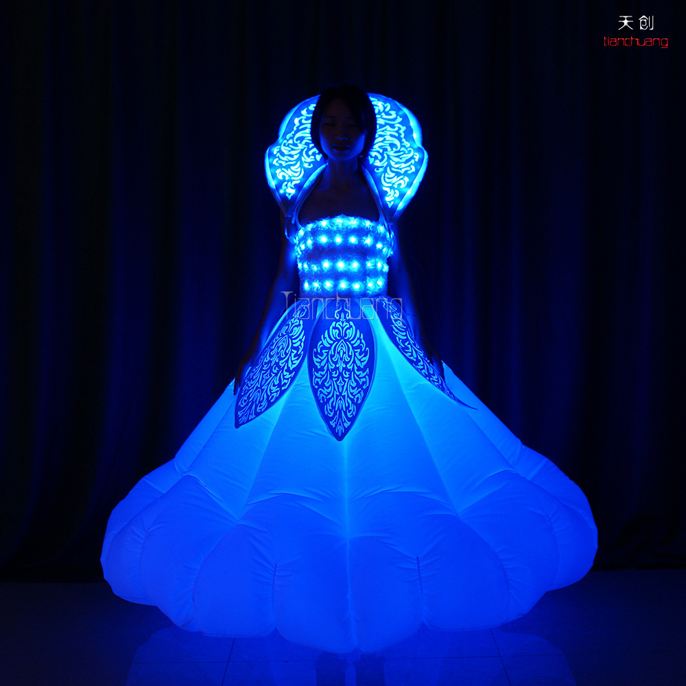 Custom LED inflatable dress for party, LED inflatable princess dress