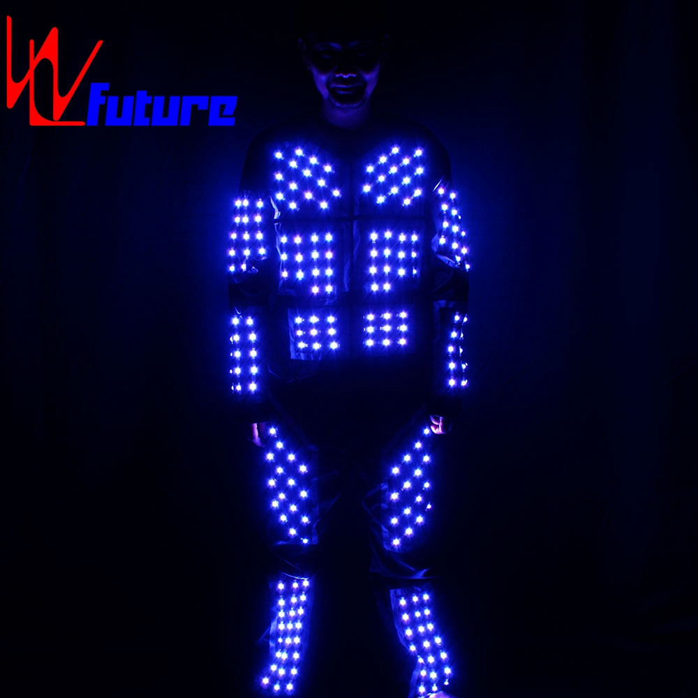 LED Robot Costume LED Tron Costume glow in the dark dresses performance wear Electronic Dance Music mens Clothes DJ costumes