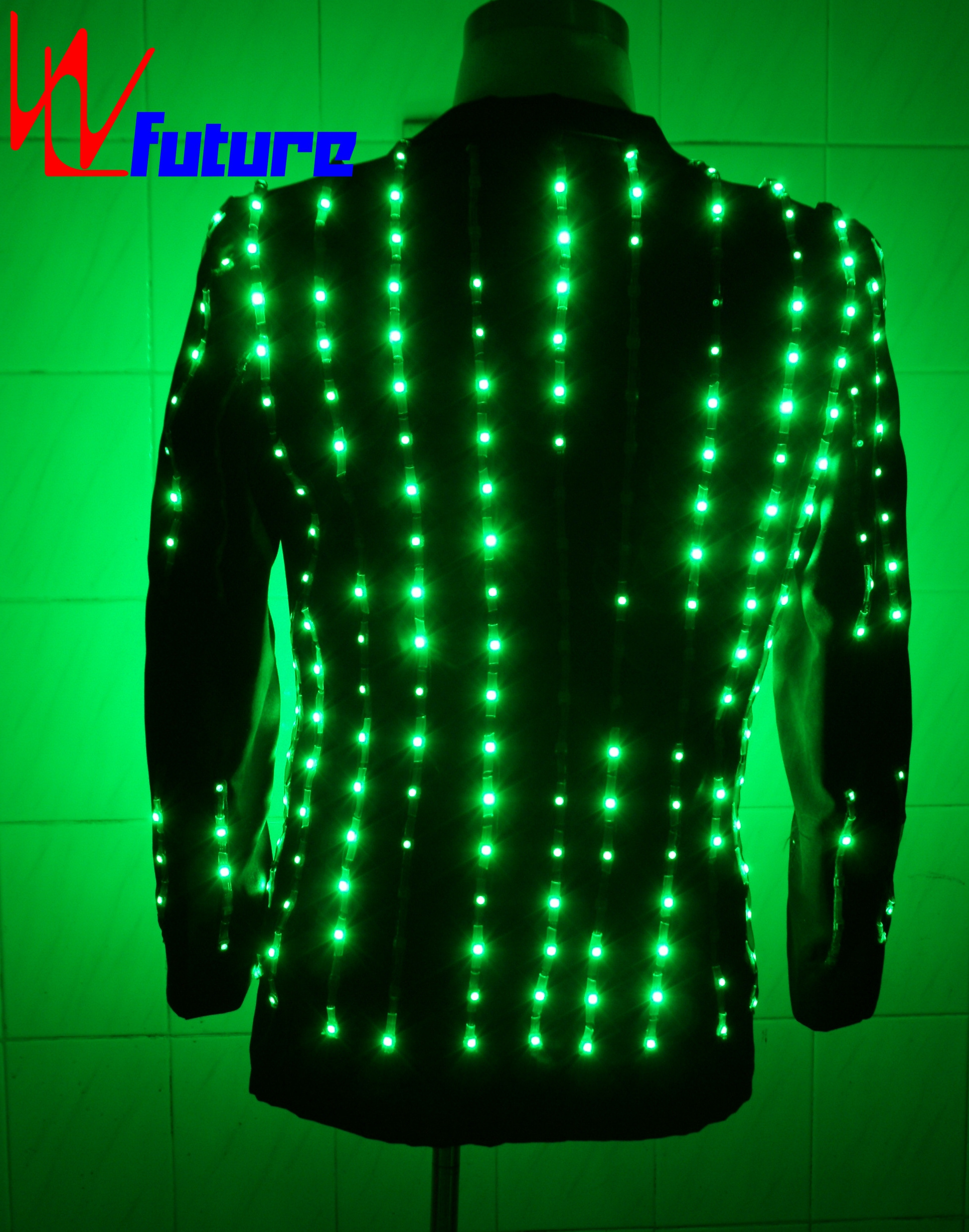 WL-019 Fashion Men Light Up LED Light DJ Laser Jackets with Glove