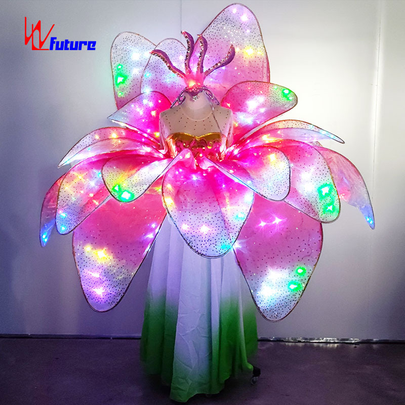 Dance Stage Show Girls Dresses Parade Festival Event Entertainment Costumes Wl-334amazing LED Flower 1 Piece for Girls Adults