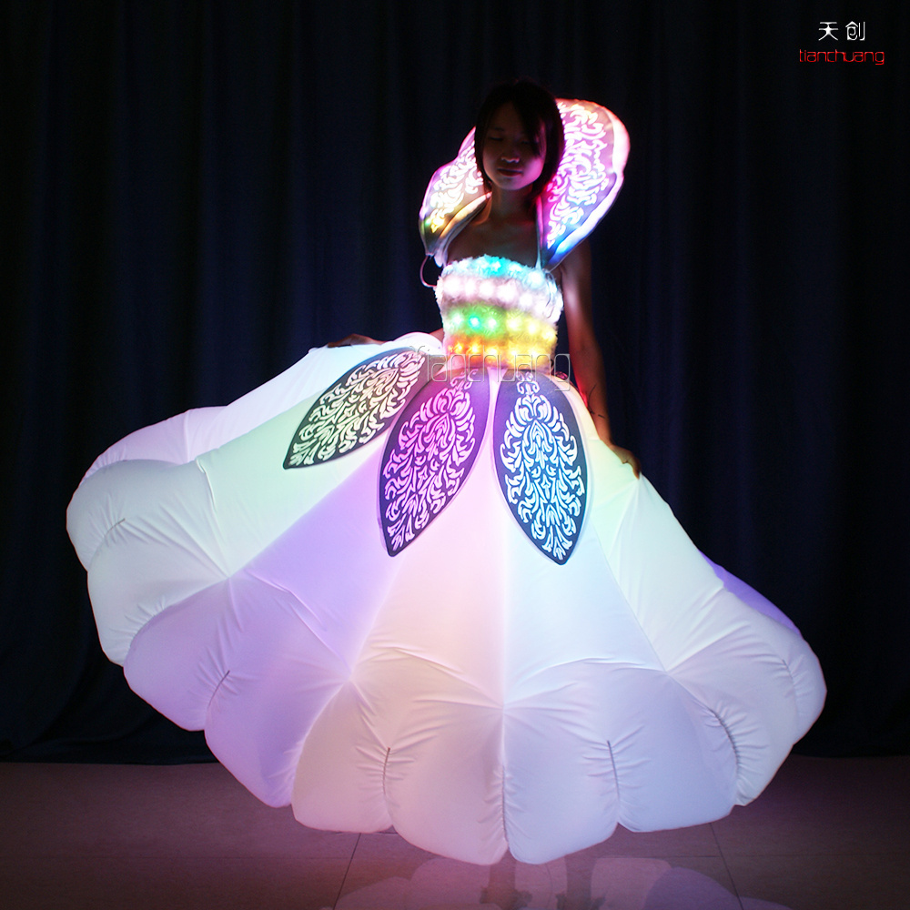 Custom LED inflatable dress for party, LED inflatable princess dress