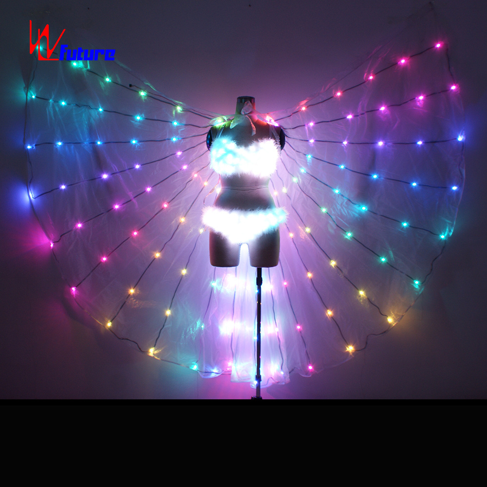 Popular LED Luminous Exotic Dancewear Pole Dancewear Lingerie Sexy Stripper Outfits for Women Adults Sets T/T 1 Piece White