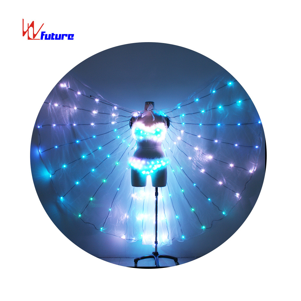 Popular LED Luminous Exotic Dancewear Pole Dancewear Lingerie Sexy Stripper Outfits for Women Adults Sets T/T 1 Piece White