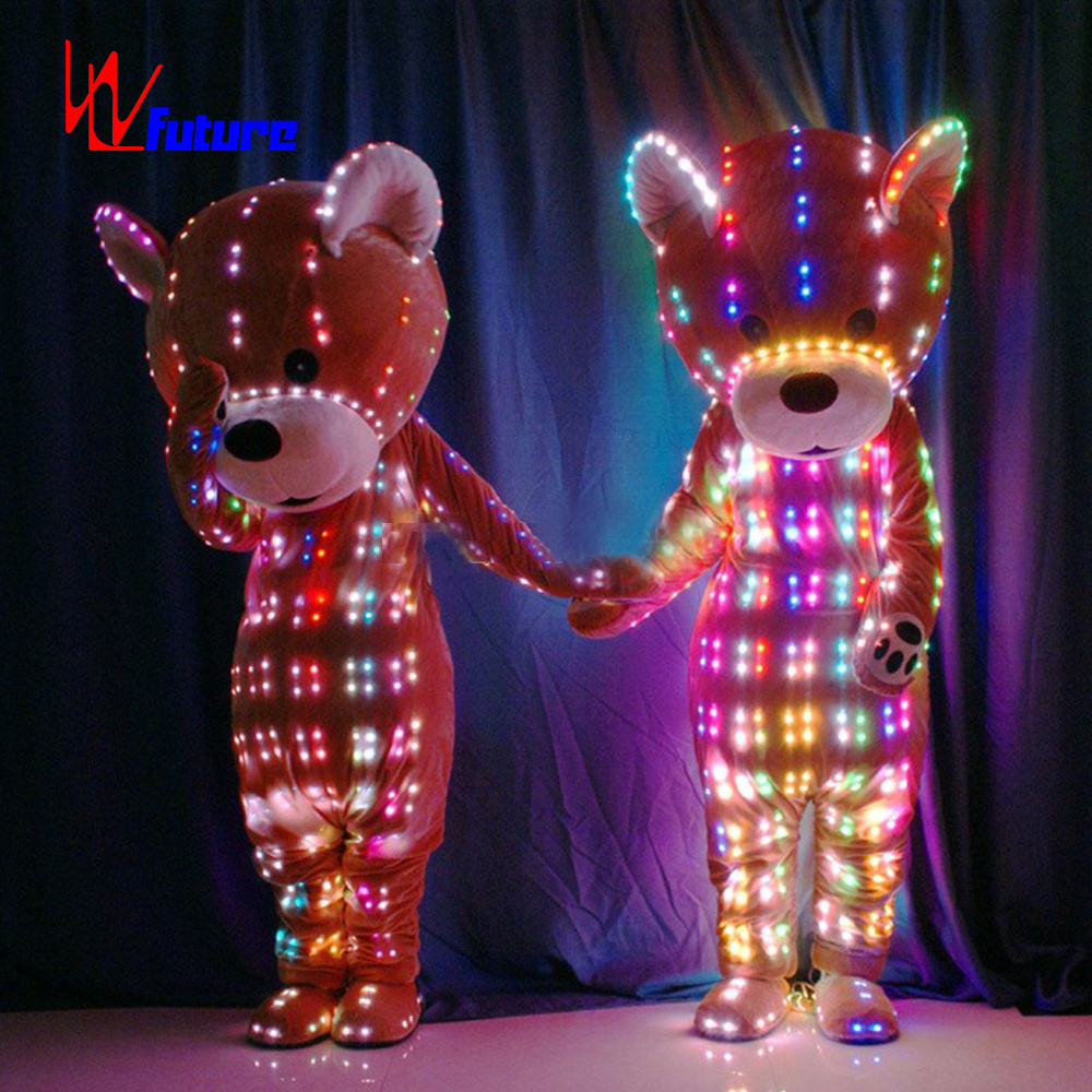 Future Christmas Funny Cute Cosplay Giant Led Inflatable Teddy Bear Mascot Costume Customized Dancerwaer Adult for Sale Animal