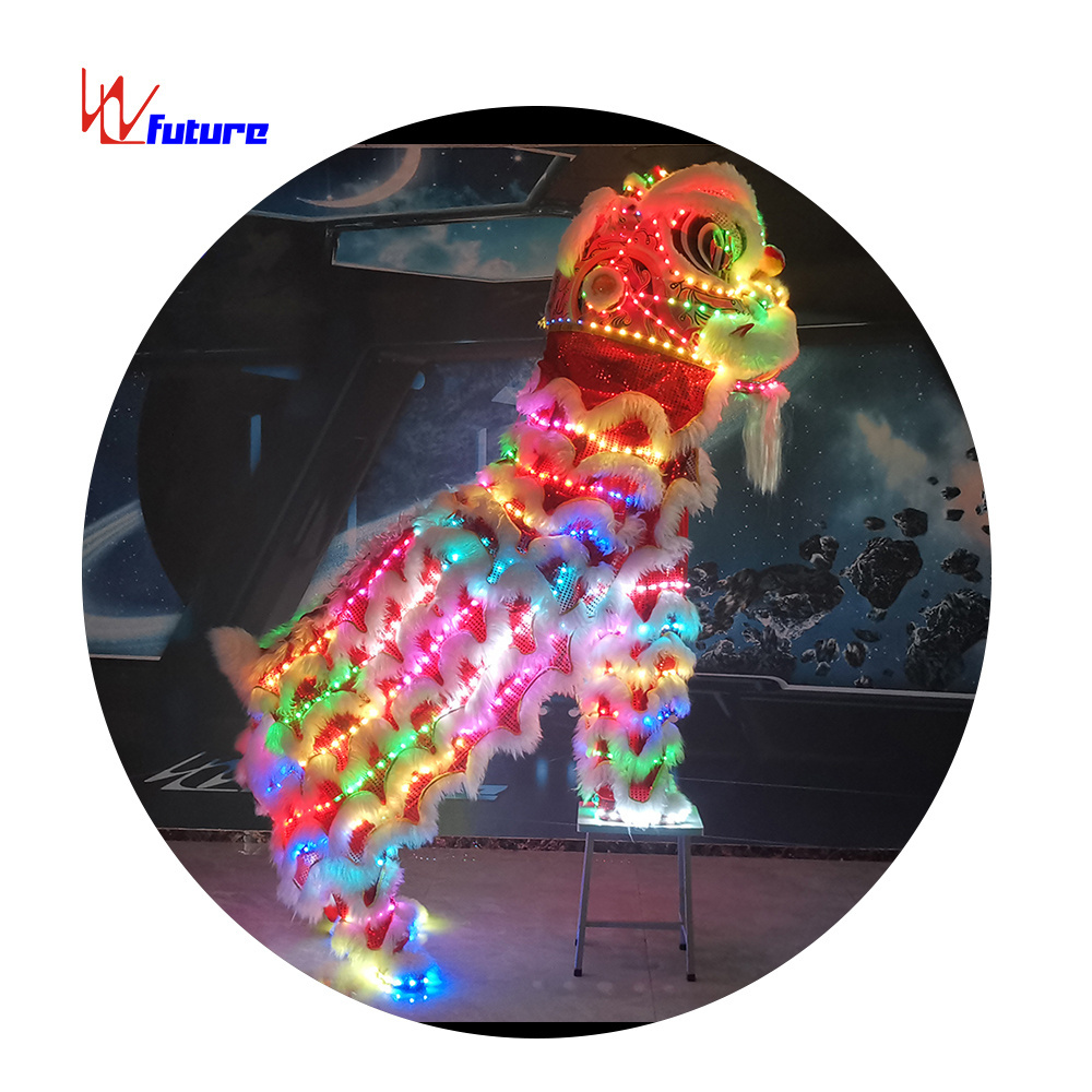 WL-0259-A LED Light Chinese Traditional Festival Kung Fu LED mini Lion Dance Barongsai Costumes for Traditional Event