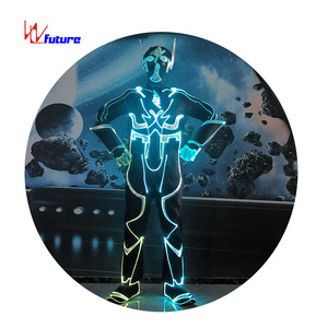 2022 2020 New EL wire Suits Fashion LED Clothes Luminous Costumes Glowing Shoes Light Clothing Men Clothe Dance wear