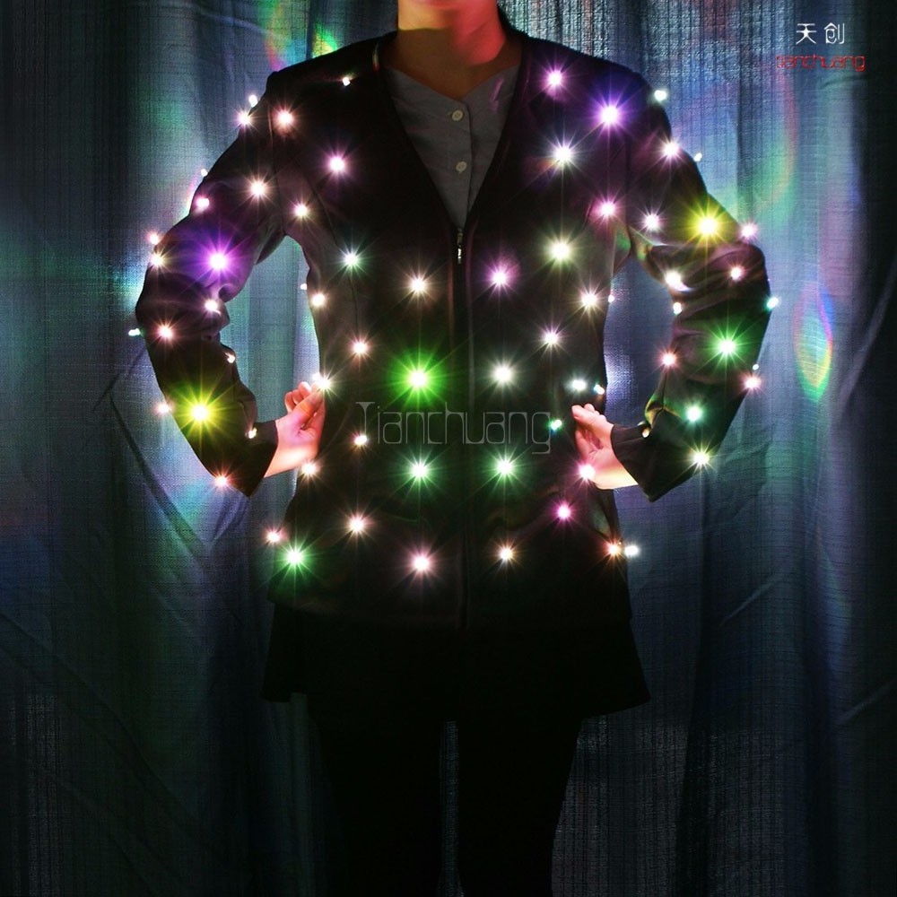 Full Color LED Performance Jacket future led jacket performance wear glow in dark dresses costumes