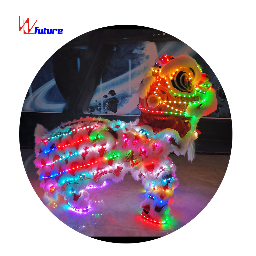 WL-0259-A LED Light Chinese Traditional Festival Kung Fu LED mini Lion Dance Barongsai Costumes for Traditional Event