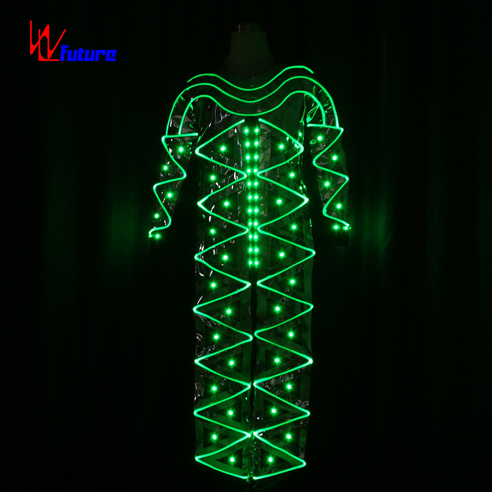 Mirror Man LED Dance Costume with , Cool LED Dance Costume New 1 Piece Performance Walkers for Adults Fiber Optic Led Costume