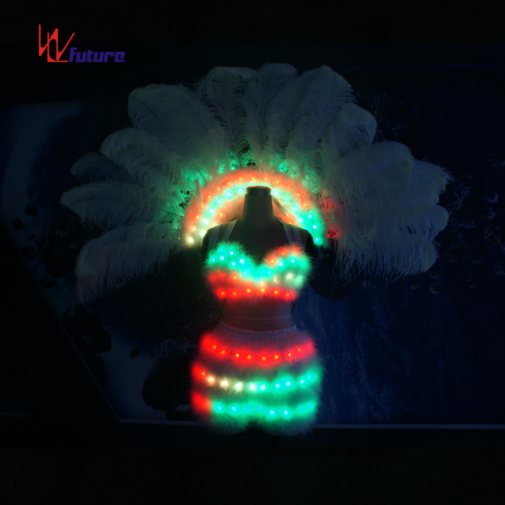 LED Samba Dance Costume Luminous Carnival/t-stage Show Sexy Costumes Carnival Costumes with Feather Women Angel Plus Size