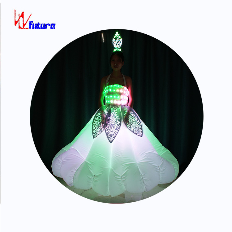 LED inflatable Dance dress Stunning colorful LED inflatable suit for an inflatable princess/wedding dress event