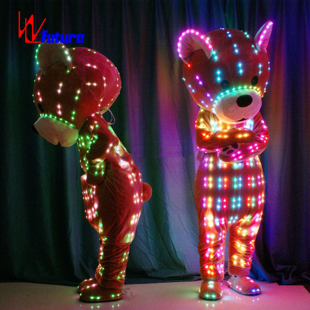 Future Christmas Funny Cute Cosplay Giant Led Inflatable Teddy Bear Mascot Costume Customized Dancerwaer Adult for Sale Animal