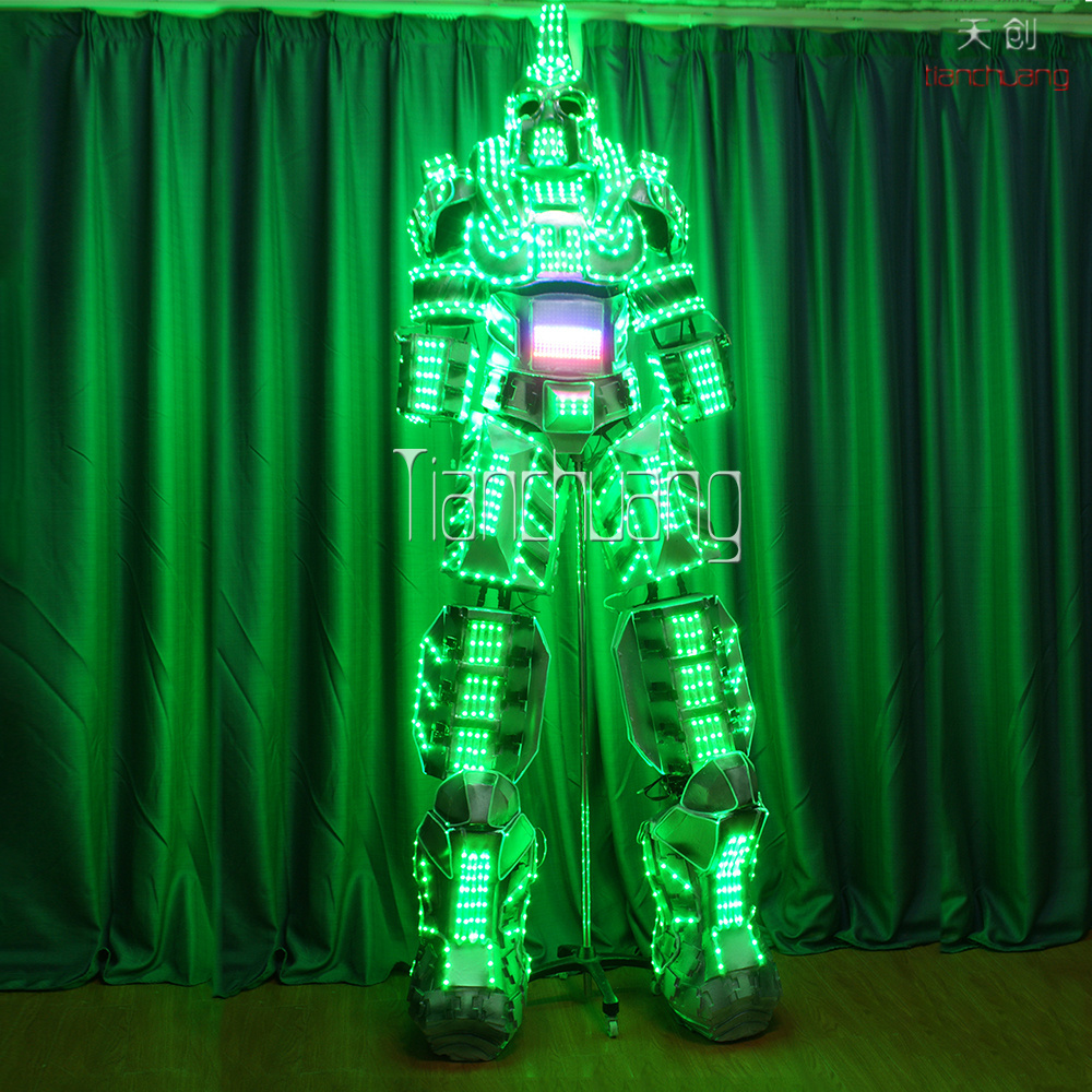 Giant 3D Robot LED Big Robotic Costume 1 Piece Adults Performance Fiber Optic or LED Led Ballet Tutu Skirt Stage & Dancerwear