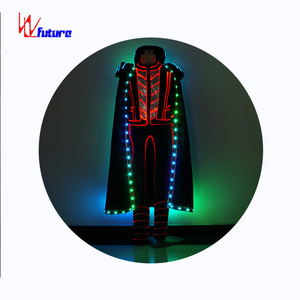 Fashion EL  Suits LED Clothes Luminous Costumes Glowing Shoes Light Clothing Men EL Wire Dancer Clothes