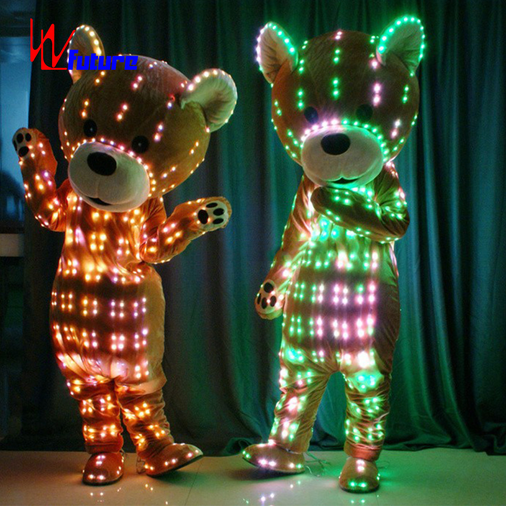 Character Mascot Costumes Event Party Led Brown Bear Cosplay Mascot Costume Future Funny Cartoon Customized Teddy Bear Unisex