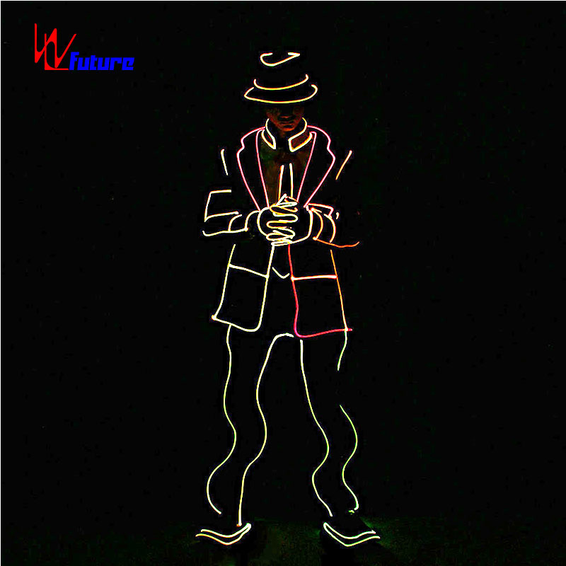 FUTURE LED Tron Dance MJ Costume, Hip Hop Dance Costume, LED Light Suit Michael Jackson Adults Sets Performance Custom Size