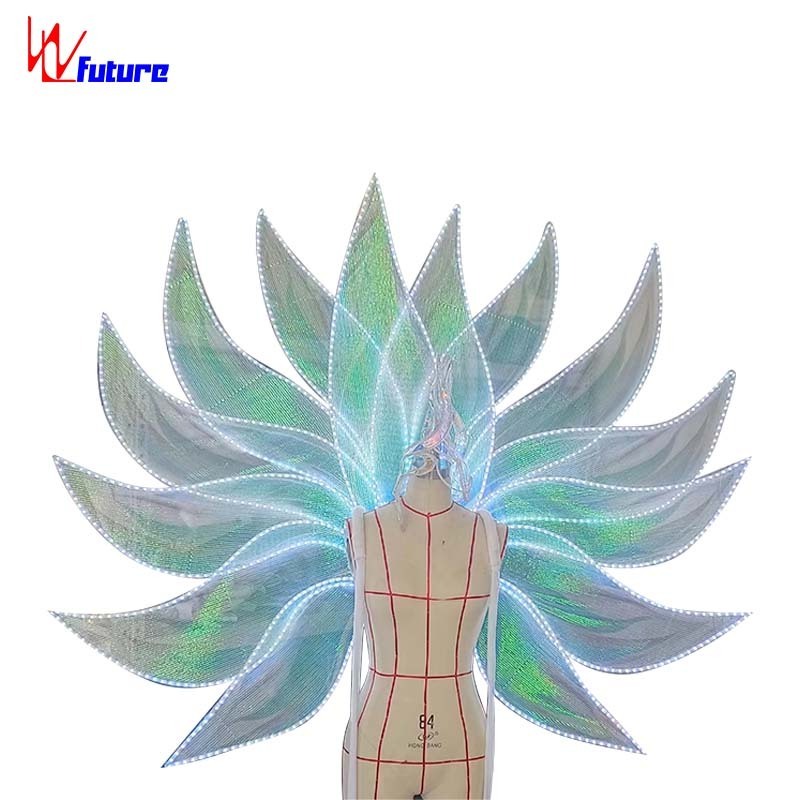 WL-DJ LED Light Amusement Park Headwear Dance Carnival Wings Show Costumes Lighting up Stage Performance Wear 1 Piece Adults