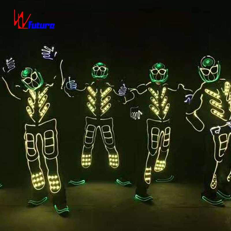 Superman 433 Wireless Control LED Light up Tron Dance Costume,team Led Light Black 1 Piece Adults Luminous Sets for Men