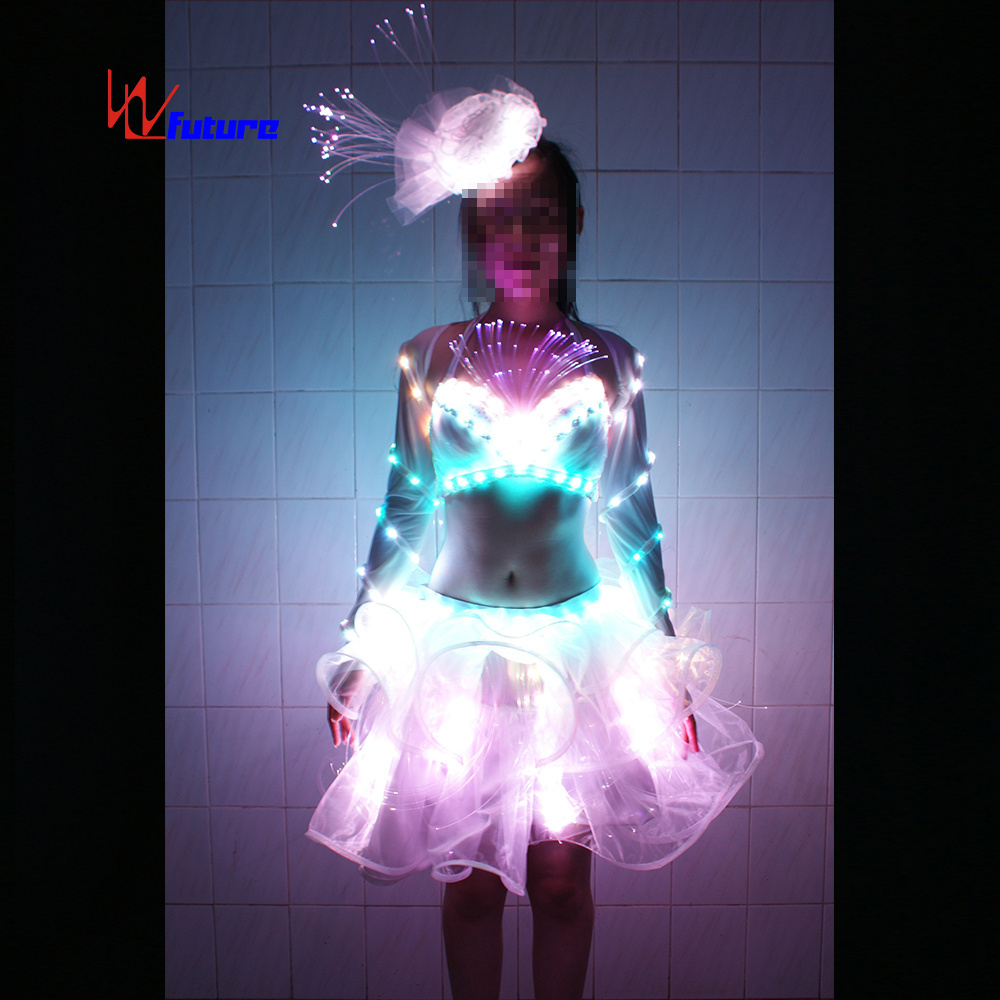 High quality LED Luminous Exotic Dancewear Lights Show Costume Lingerie Sexy Stripper Clothing