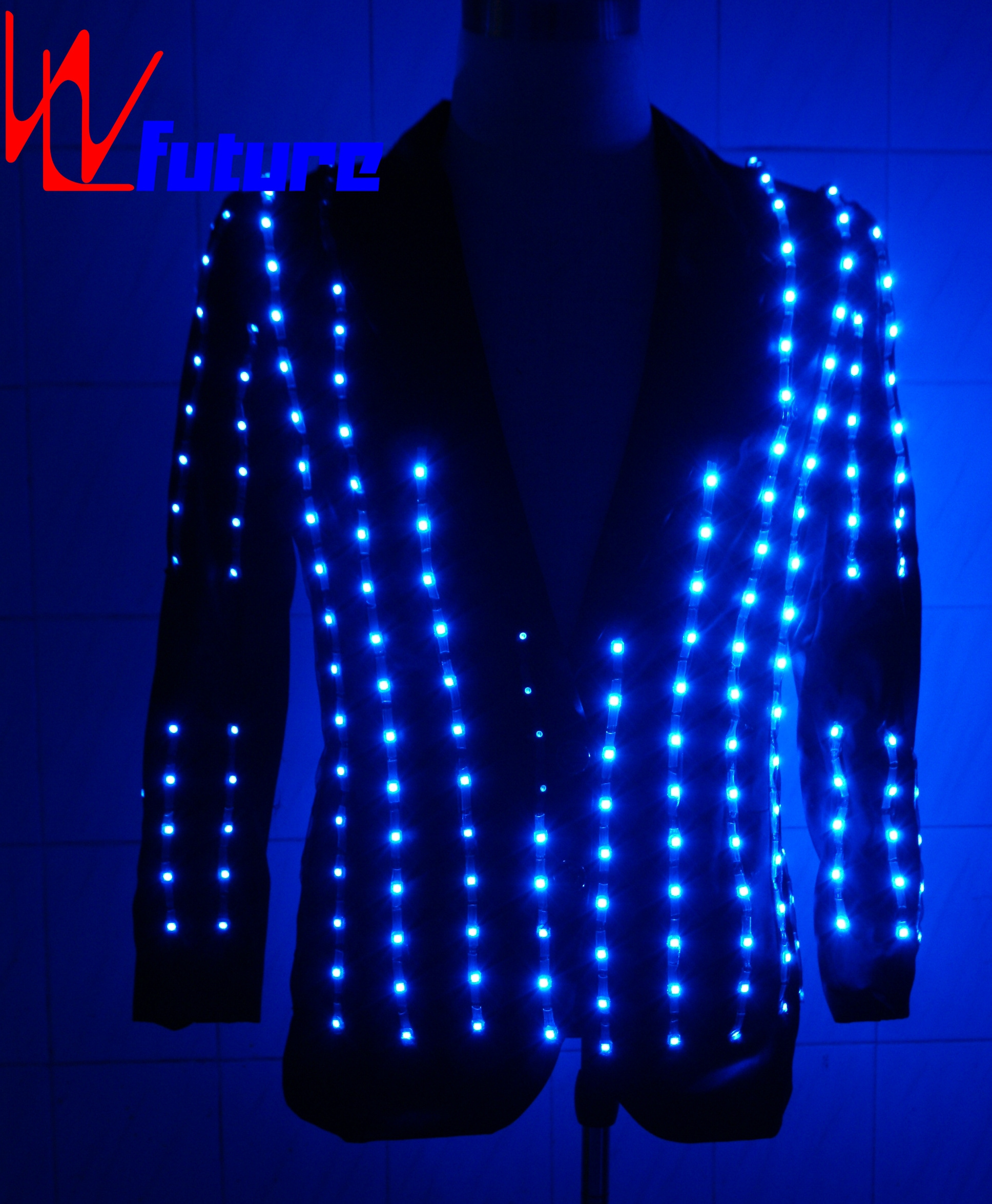 WL-019 Fashion Men Light Up LED Light DJ Laser Jackets with Glove