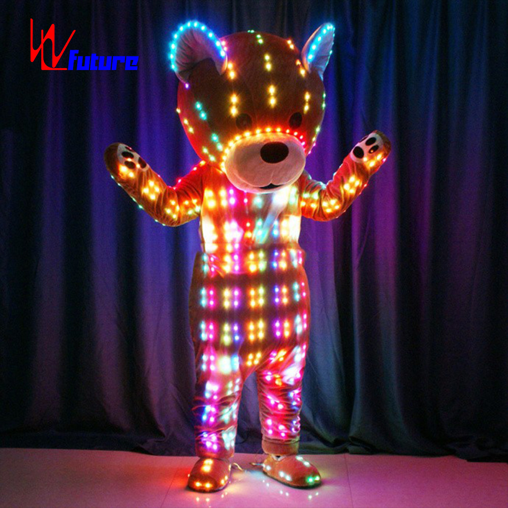 Future Christmas Funny Cute Cosplay Giant Led Inflatable Teddy Bear Mascot Costume Customized Dancerwaer Adult for Sale Animal