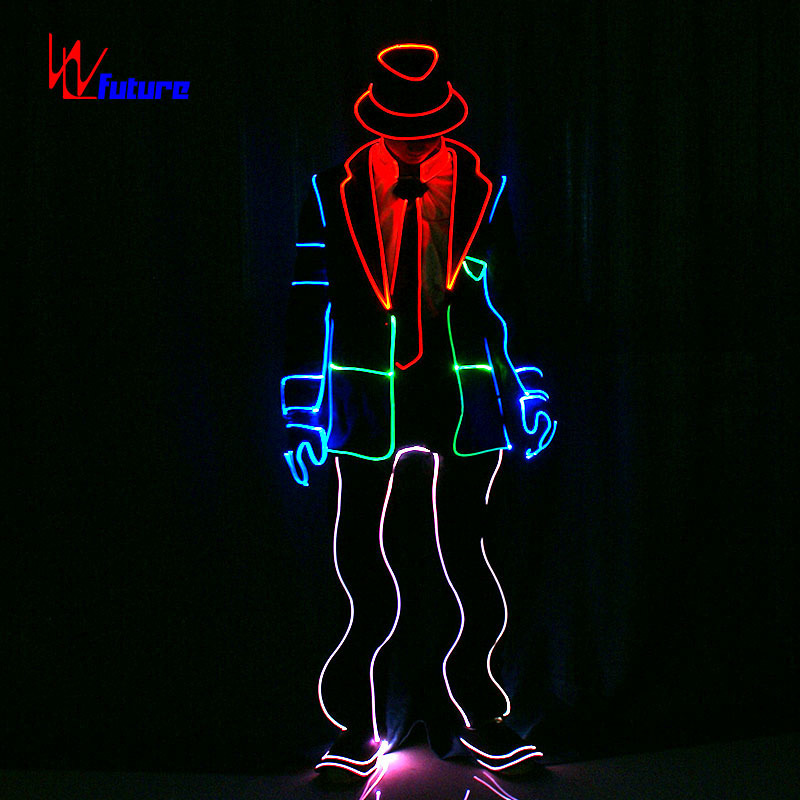 FUTURE LED Tron Dance MJ Costume, Hip Hop Dance Costume, LED Light Suit Michael Jackson Adults Sets Performance Custom Size