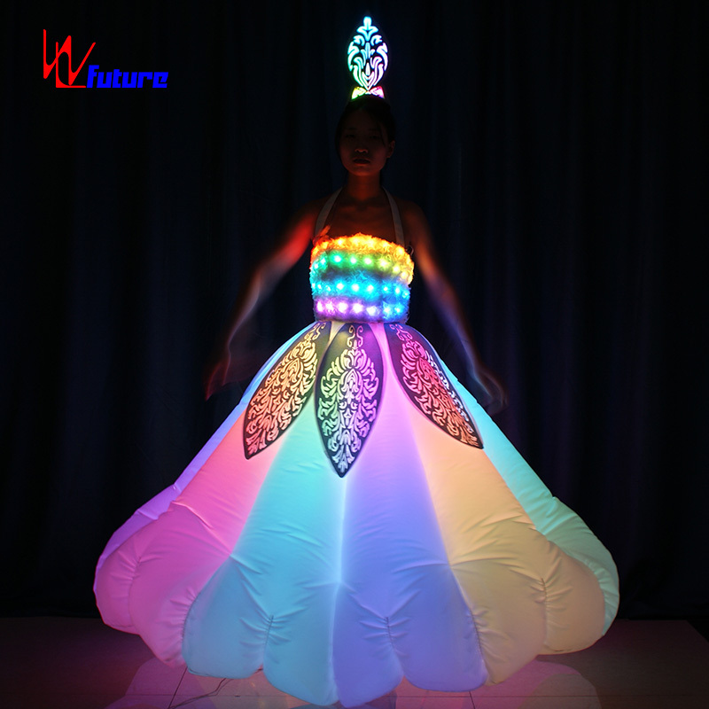 LED inflatable Dance dress Stunning colorful LED inflatable suit for an inflatable princess/wedding dress event