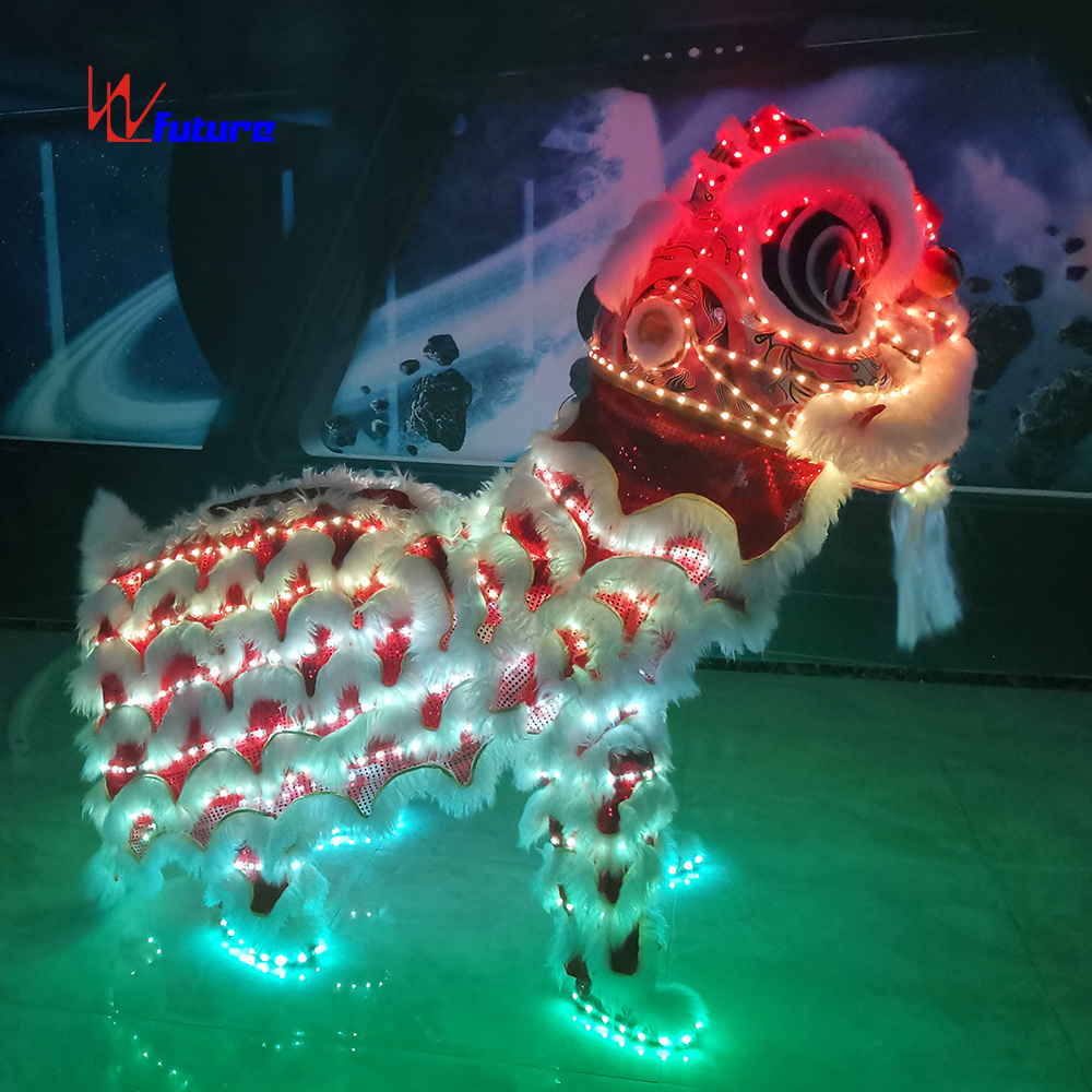 Future Chinese traditional folk LED lion dance costume,custom dragon clothing with LED lights