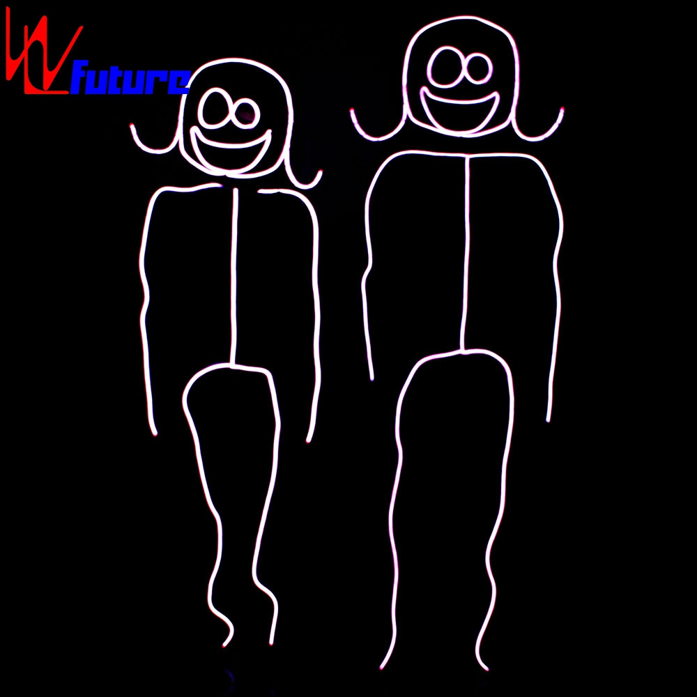 Fiber Optic Light Tron Dance Suits Stick Figure Costume Glow in The Dark Dresses Color Stickman Costume Halloween Mens Clothes