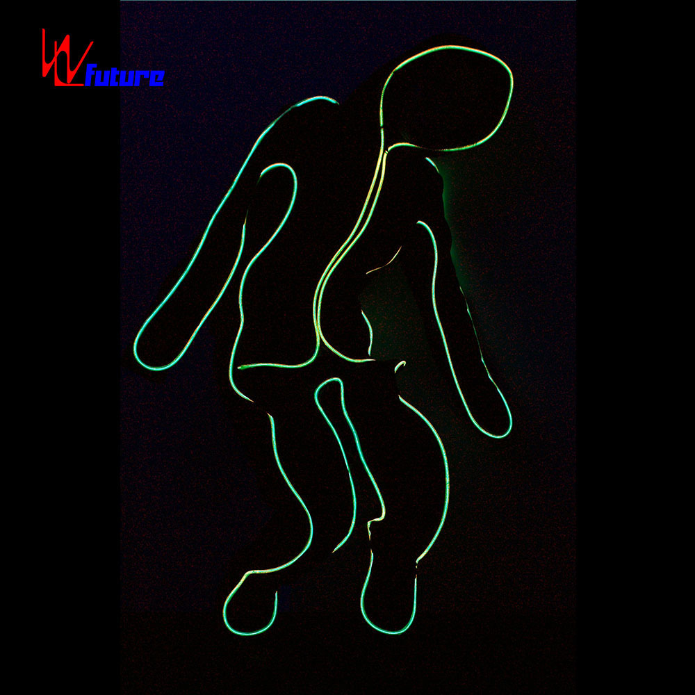 dmx fiber optic led glow stick man dance costume