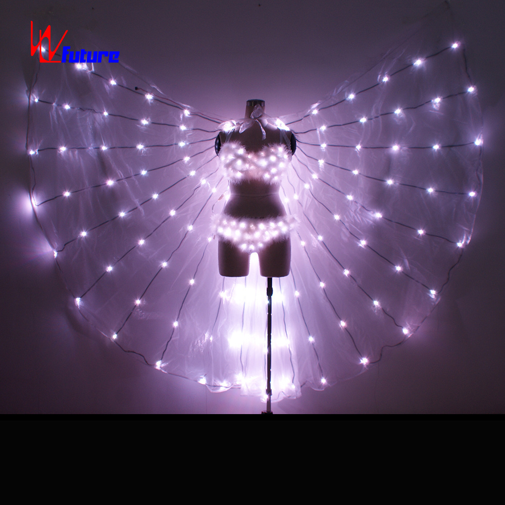 Popular LED Luminous Exotic Dancewear Pole Dancewear Lingerie Sexy Stripper Outfits for Women Adults Sets T/T 1 Piece White