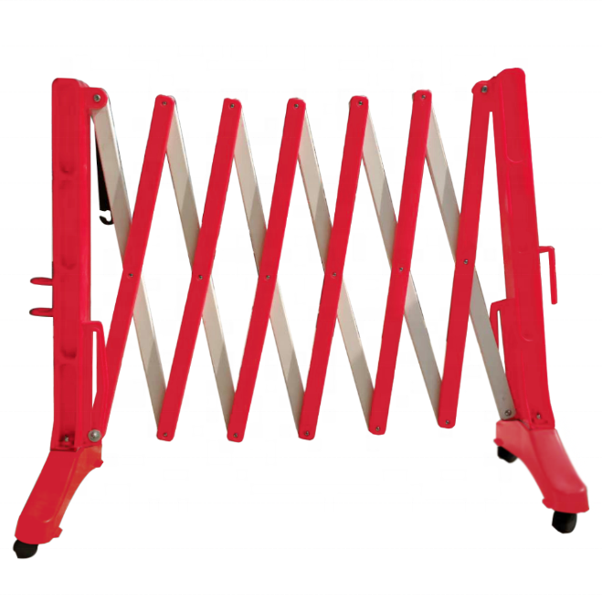 PE plastic road safety traffic expandable barricade mobile foldable retractable barrier scissor gate with locking straps