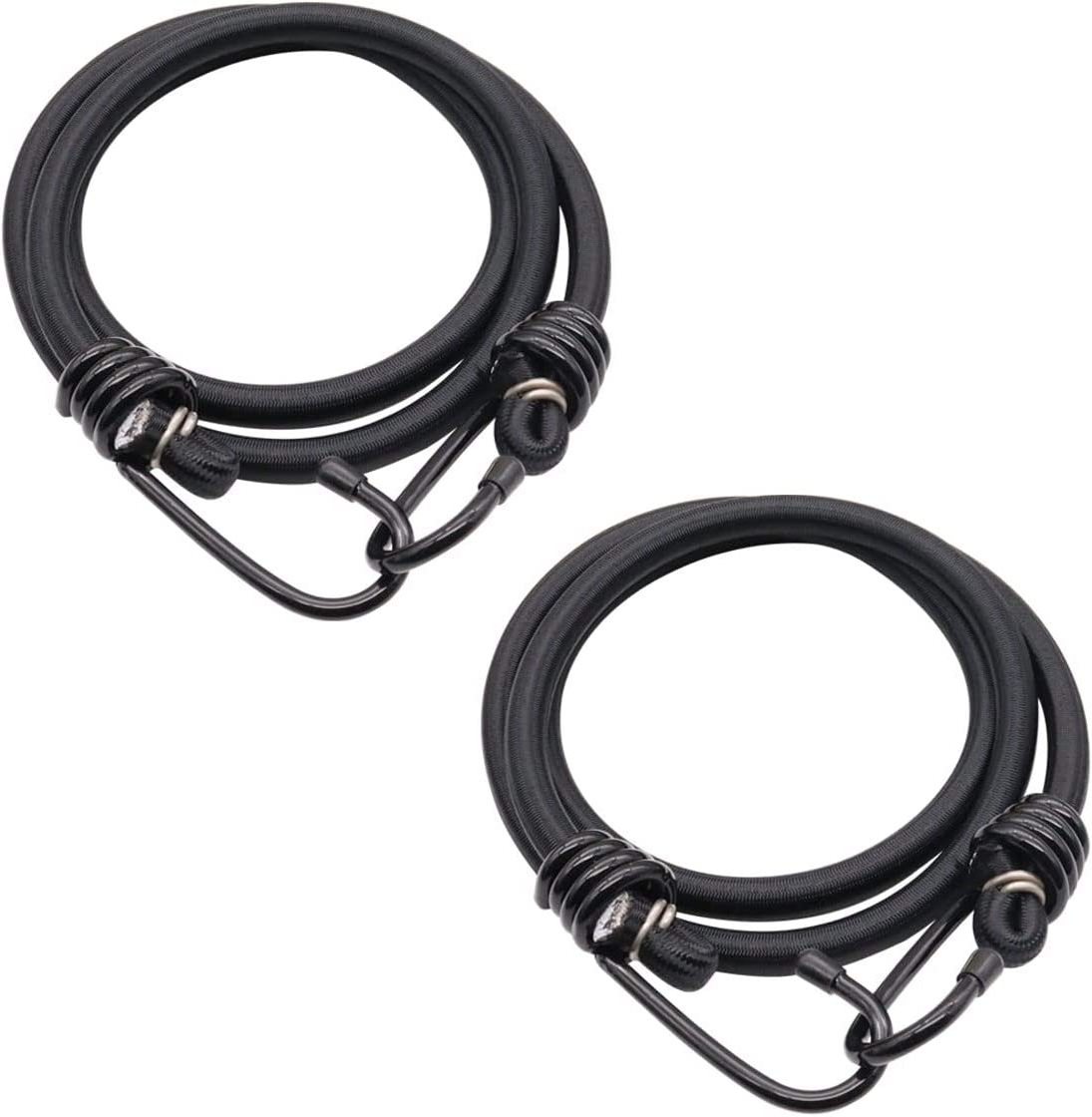 Cheaper Rubber And Polyester High-quality Strong Strength Bicycle Bungee Rope 10mm Rubber Bungee Cord With Metal Carabiner Hook