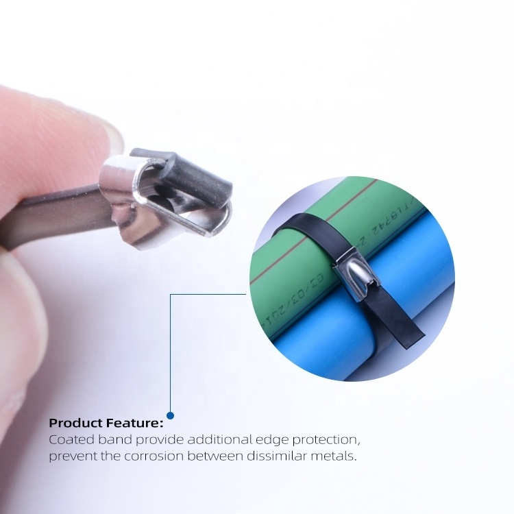 High Precision Self Locking cable tie pvc coated stainless steel cable tie