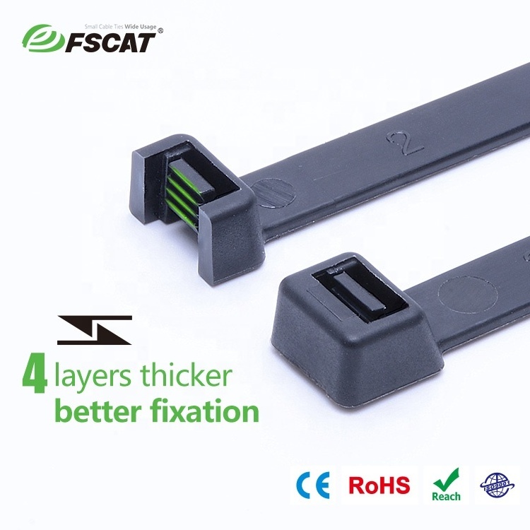 Fscat Custom High quality Coluor Selflocking nylon 66 cable ties plastic zip ties wire tie wraps